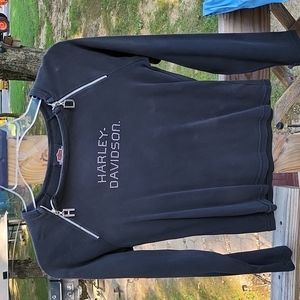 Womens  size m Harley Davidson zip up black long sleeve shirt